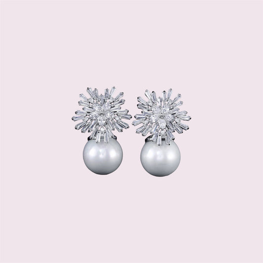 Pearls Snowflake Drop Earrings