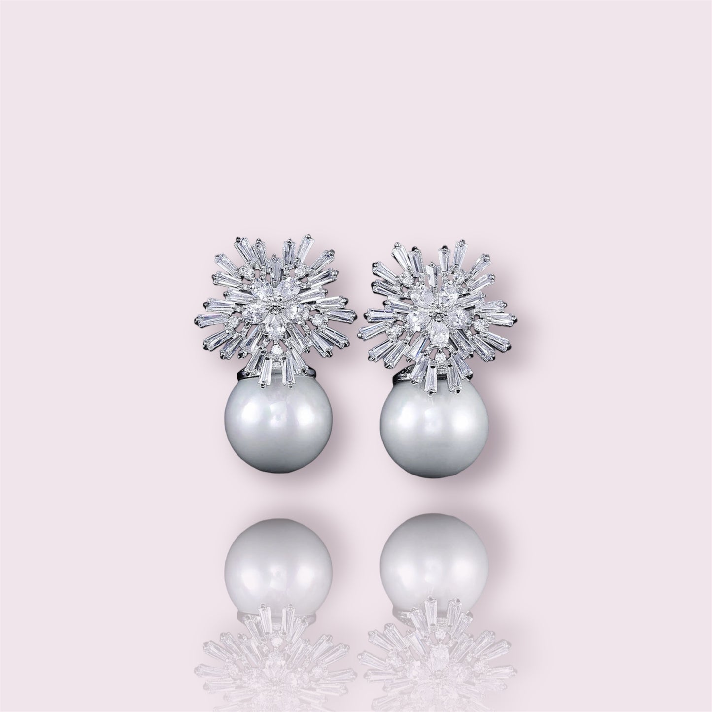 Pearls Snowflake Drop Earrings